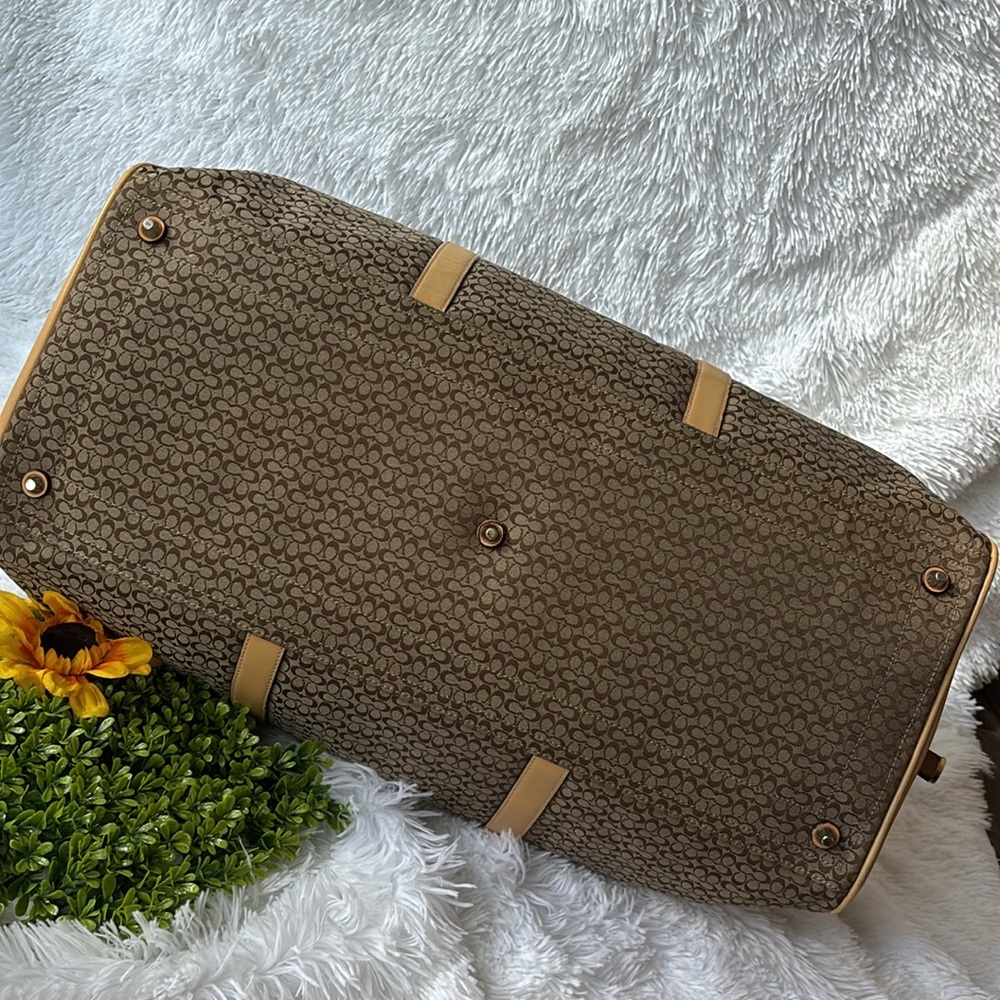 Coach Vintage Signature C Canvas & Vachetta Leather Travel Bag - Picture 10 of 16